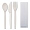 WNA EcoSense Renewable PSM Wrapped Plastic Fork/Knife/Napkin/Spoon Cutlery Kit - White (250/Carton)